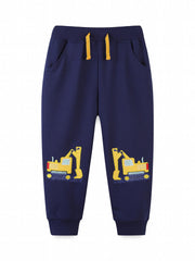 Boys Construction Car Embroidered Jogger Sweatpants