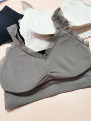 Comfy Lace Strap Wireless Bra Removable Padded Cami Top