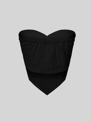 Eyelet Embroidered Strapless Top Summer Women's Clothing