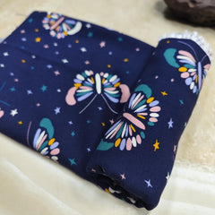 1pc Butterfly Pattern Silk Fabric Diy Clothes Pants Dress Quilt Cover Sewing 1yd