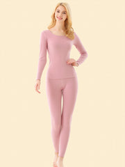 Women's Thermal Underwear Set Long Sleeve Crew Neck Tops & Pants