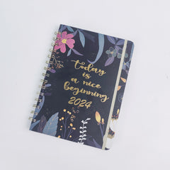 24 Years 12 Months Creative Flower A5 Weekly Plan Coil Book