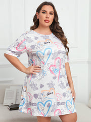 Tie Dye Heart & Bear Short Sleeve Tee Sleep Dress