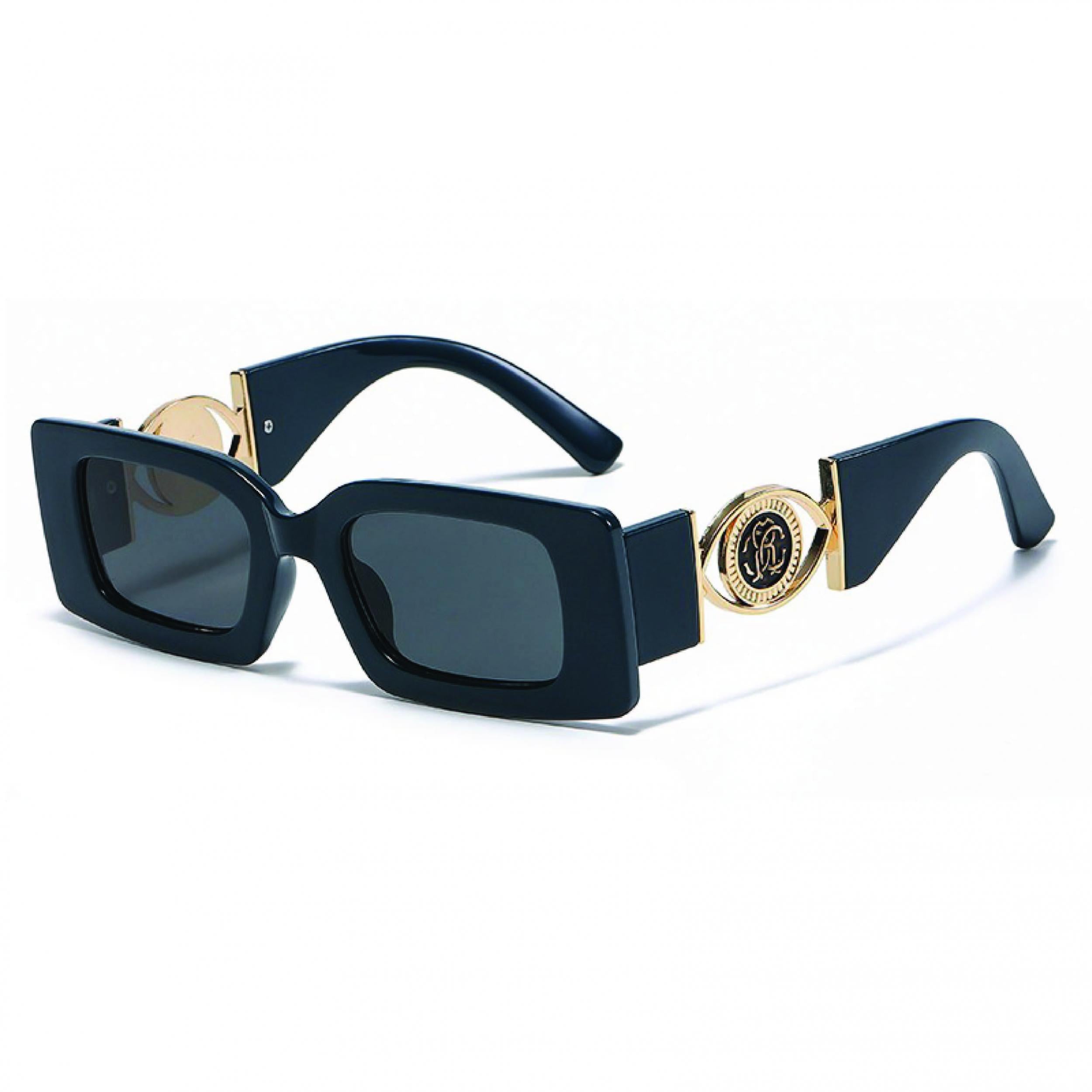 Y2K Rectangle Sunglasses Engraved Temple UV400
