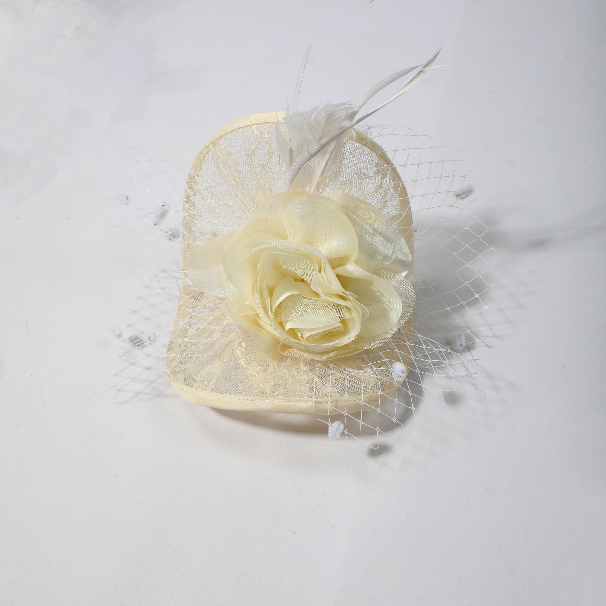 Feather Veil Vintage Fascinator Hats For Women Tea Cocktail Party Wedding