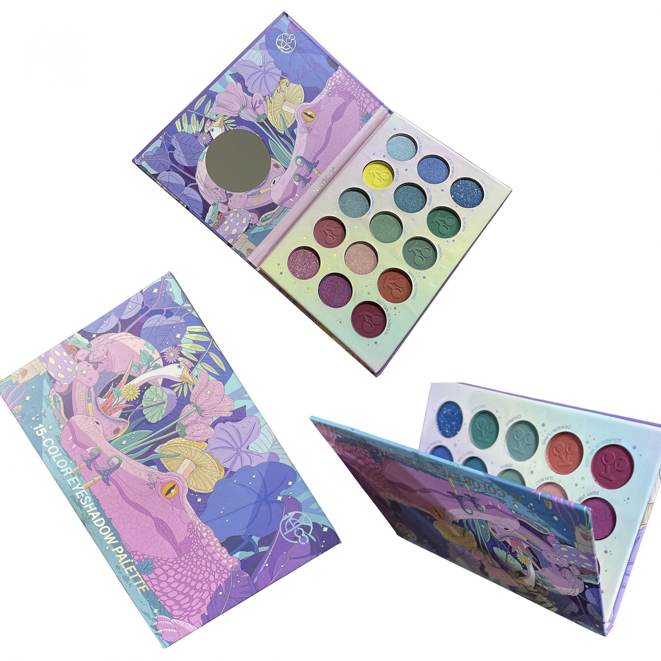 15-Color Eyeshadow Palette Hot Pink Shimmer Matte Pearly