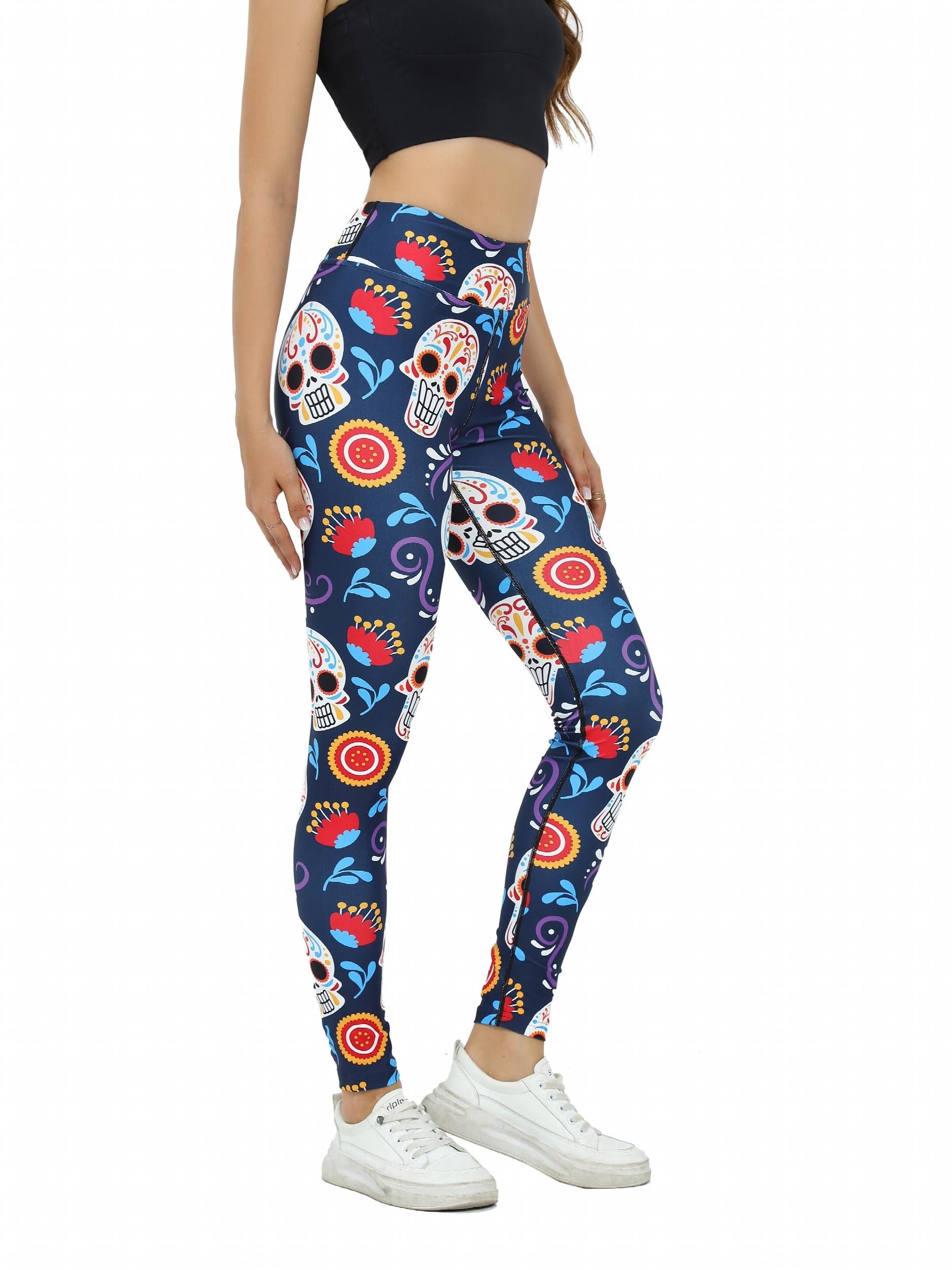 Halloween Print Slimming Yoga Leggings High Waist Butt Lifting Workout Pants