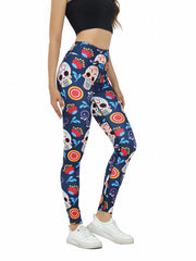 Halloween Print Slimming Yoga Leggings High Waist Butt Lifting Workout Pants