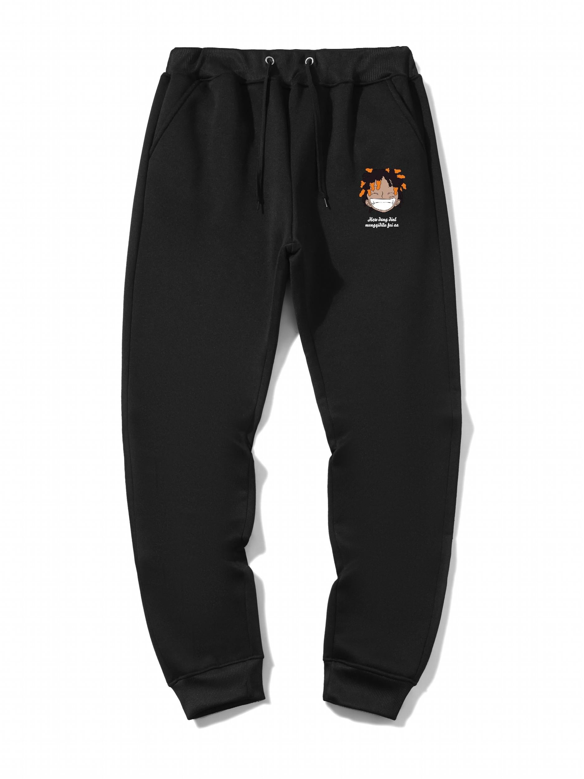 Anime Print Jogger Sweatpants Men's Casual Sport Pants