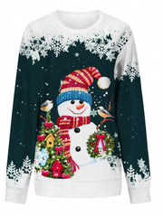 Christmas Snowman Printed Warm Sport Sweatshirts
