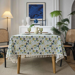 Boho Beige Tablecloth - Wrinkle Resistant & Washable