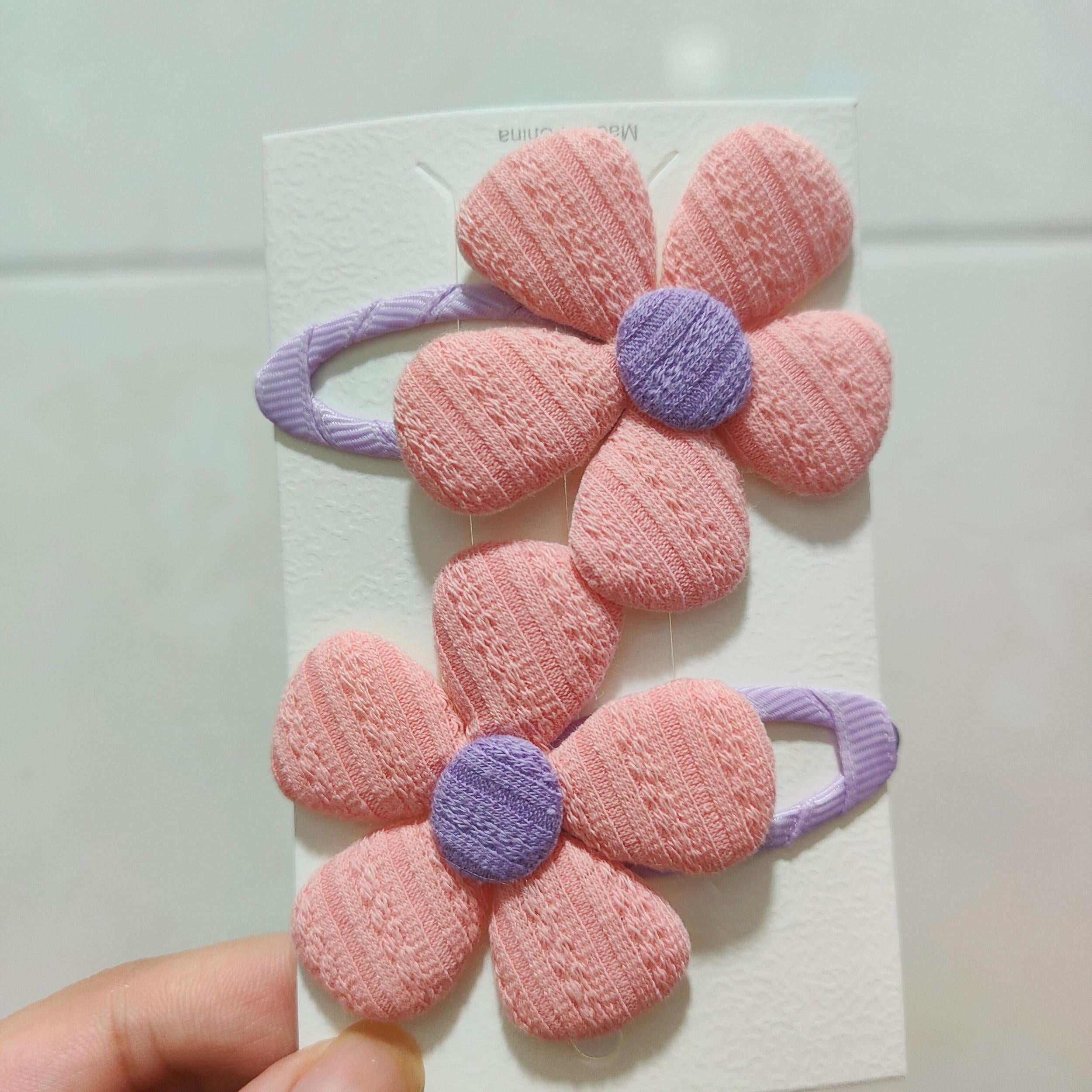 2pcs Colorful Flower Hair Clips for Baby Girls