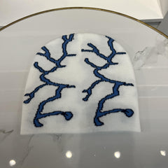Winter Beanie Hat with Lightning Embroidery