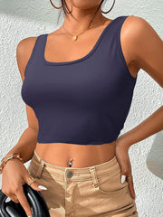 Y2K Solid Slim Crop Tank Top for Summer