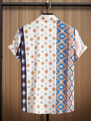Bohemian Style Men's Short Sleeve Shirt for Summer Holiday