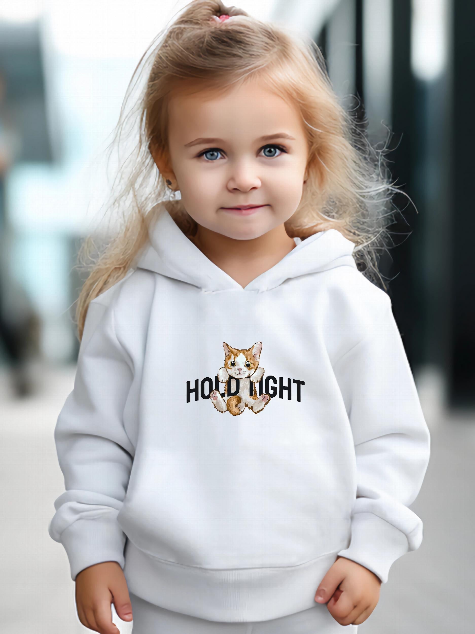 Cat Pattern Long Sleeve Hoodie for Girls