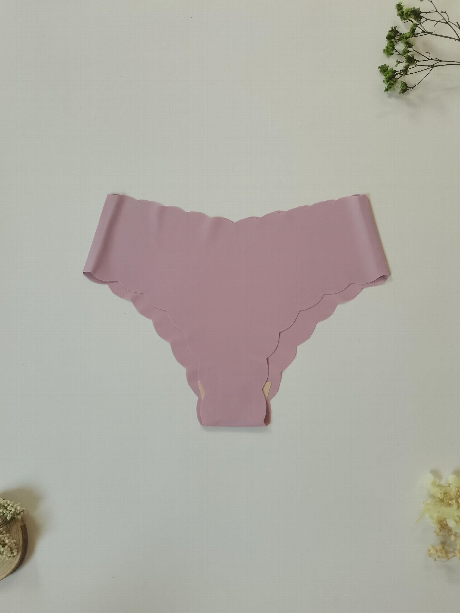 5pcs Scalloped Trim Briefs Stretchy Intimates Panties