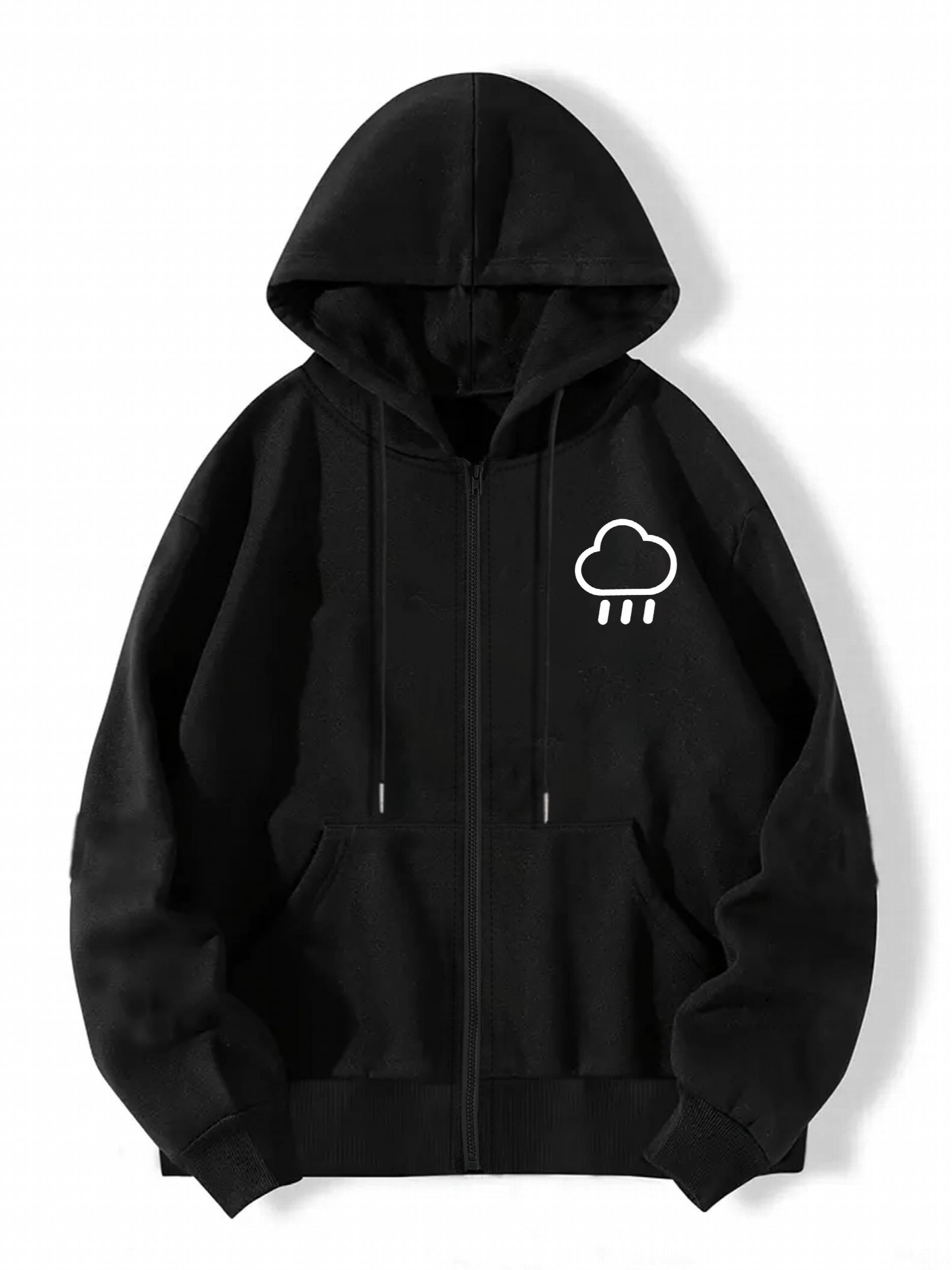 Cloud Graphic Hooded Sports Sweatshirt for Women