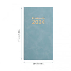 A6 English Calendar Book Faux Leather Monthly Index Notebook Daily Planner