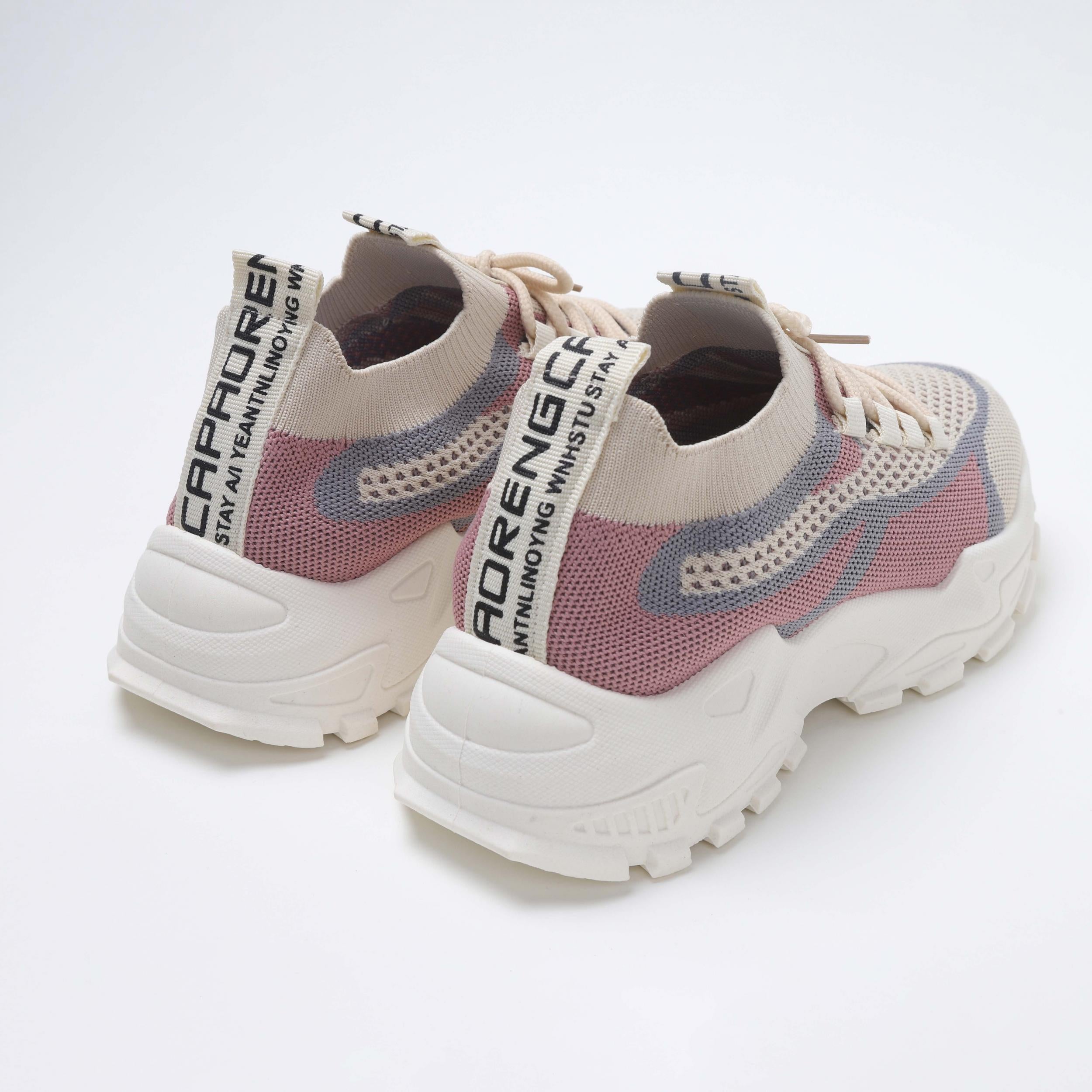 Women's Breathable Knit Platform Sneakers Casual Lace Up Outdoor Shoes