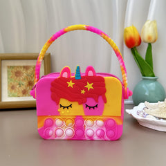 Kids Cartoon Handbag Bubble Pinch Silicone Coin Purse for Girls
