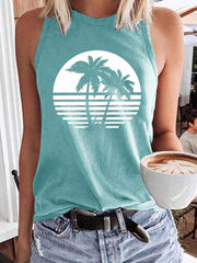Graphic Print Sleeveless Tank Top Women's Clothing