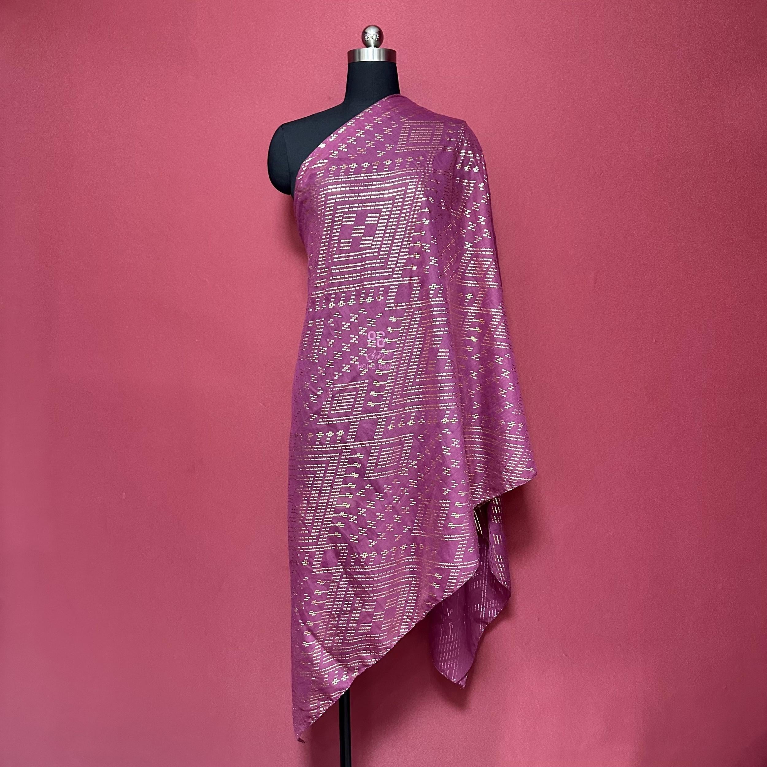 Hot Stamping Purple Cotton Scarf Women Hijab Turban