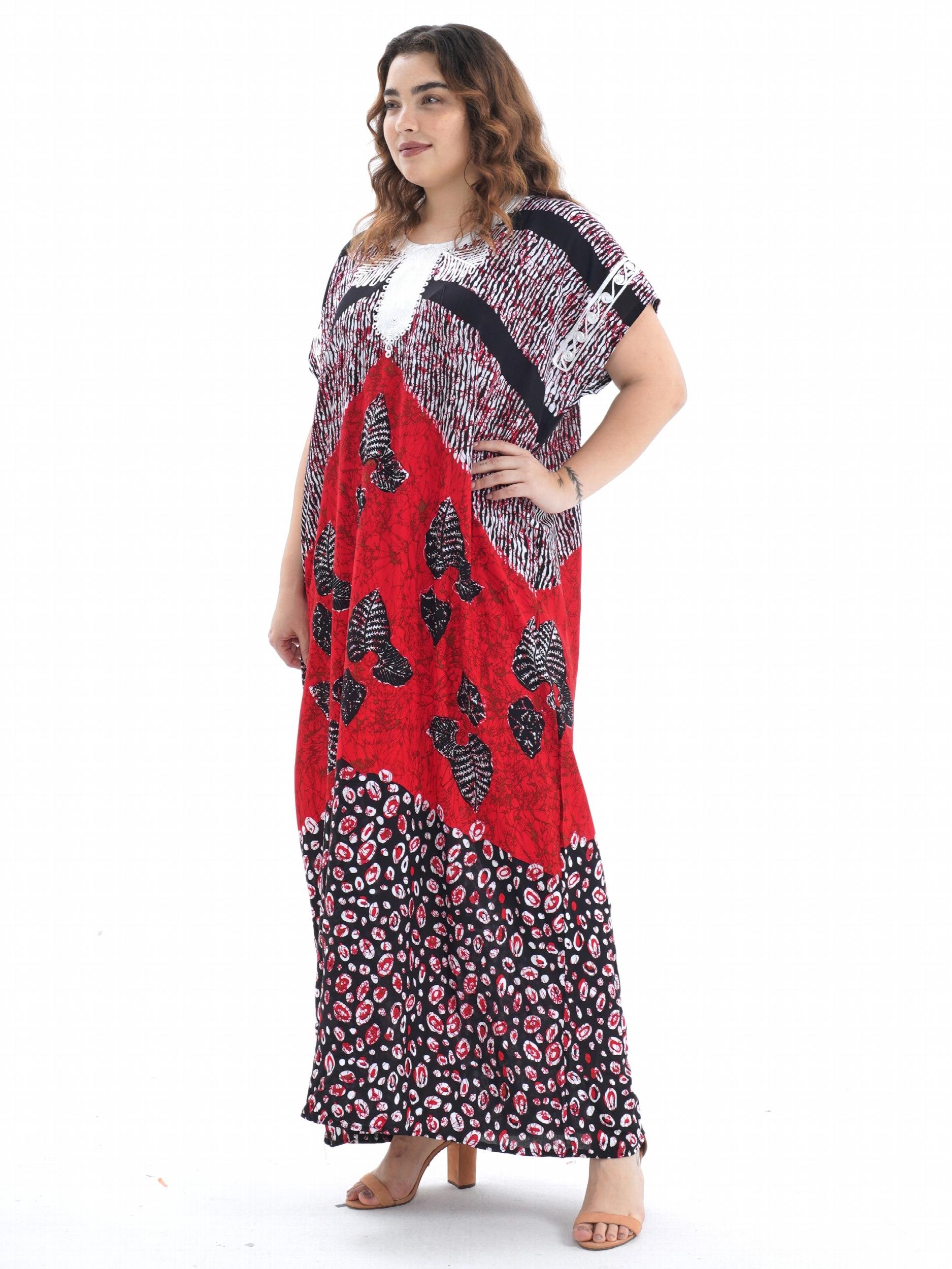 Graphic Print Kaftan Dress Set with Hijab