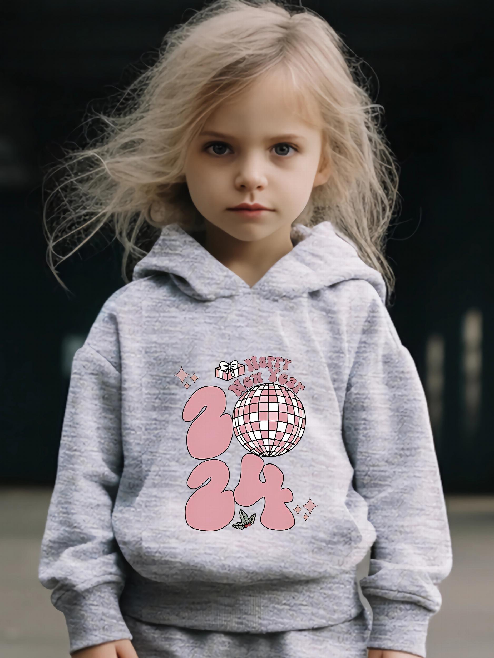 Girls Cartoon Hooded Sweatshirt & Sweatpants Set