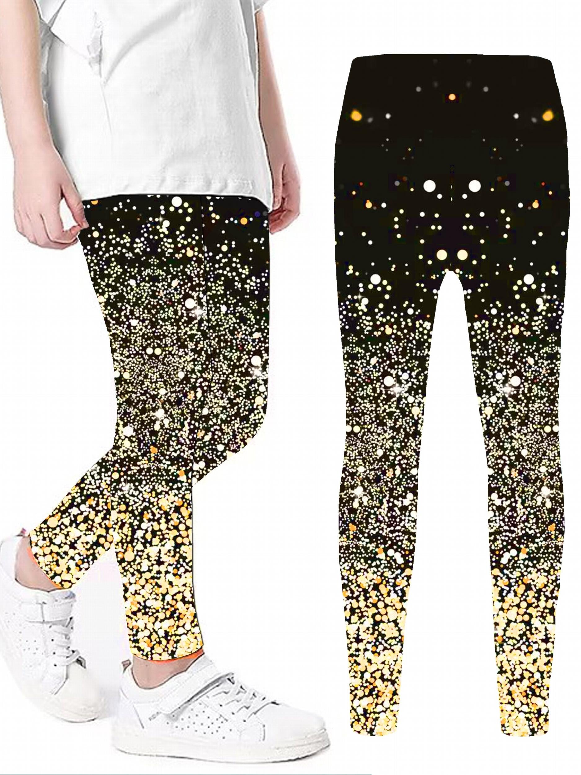 Sequin Star Leggings for Girls Yoga Sports