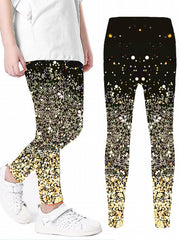 Sequin Star Leggings for Girls Yoga Sports