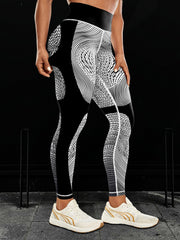 Block Print High Waist Yoga Pants