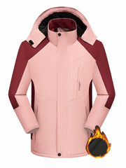 Colorblock Long Sleeve Zip Up Hooded Fleece Jacket