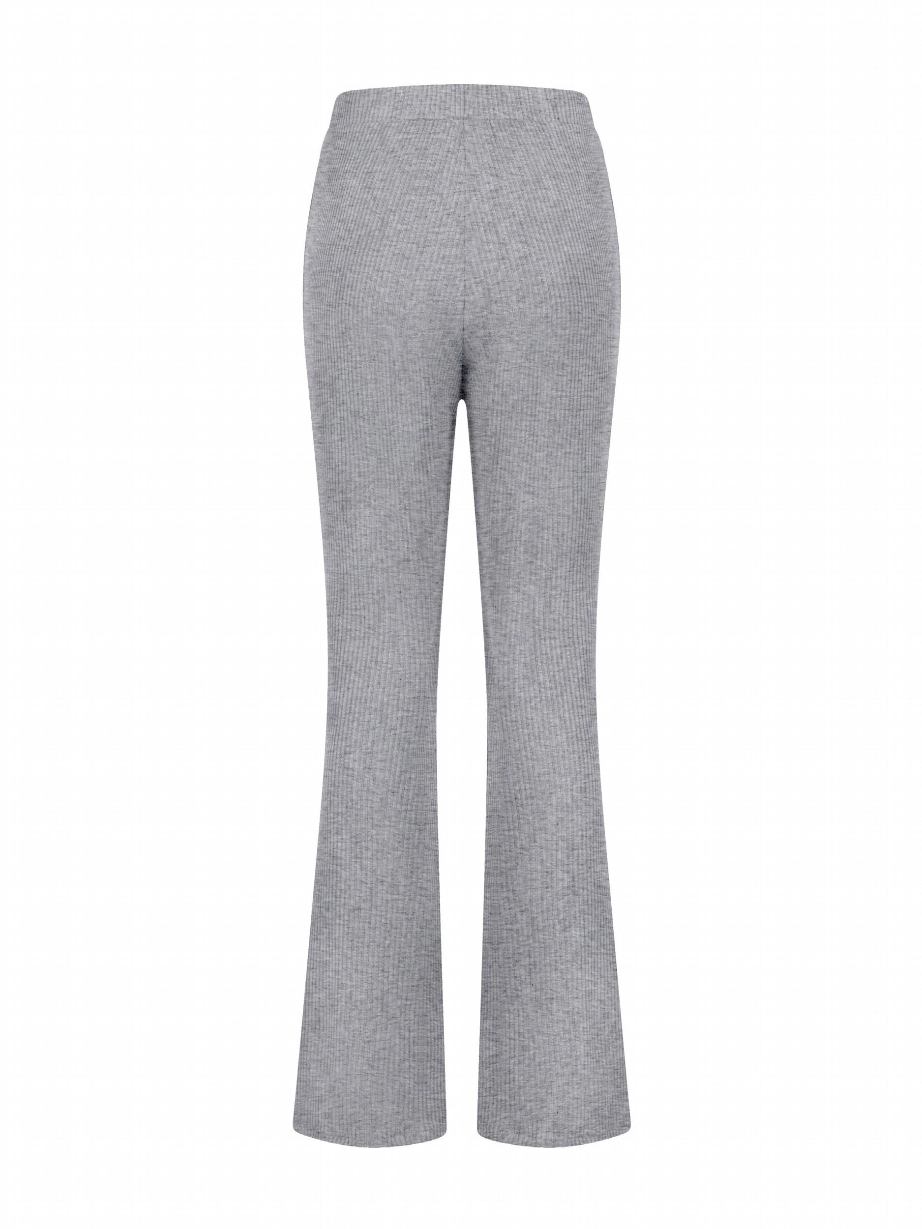 Ribbed Flared Pants Casual Women's Clothing