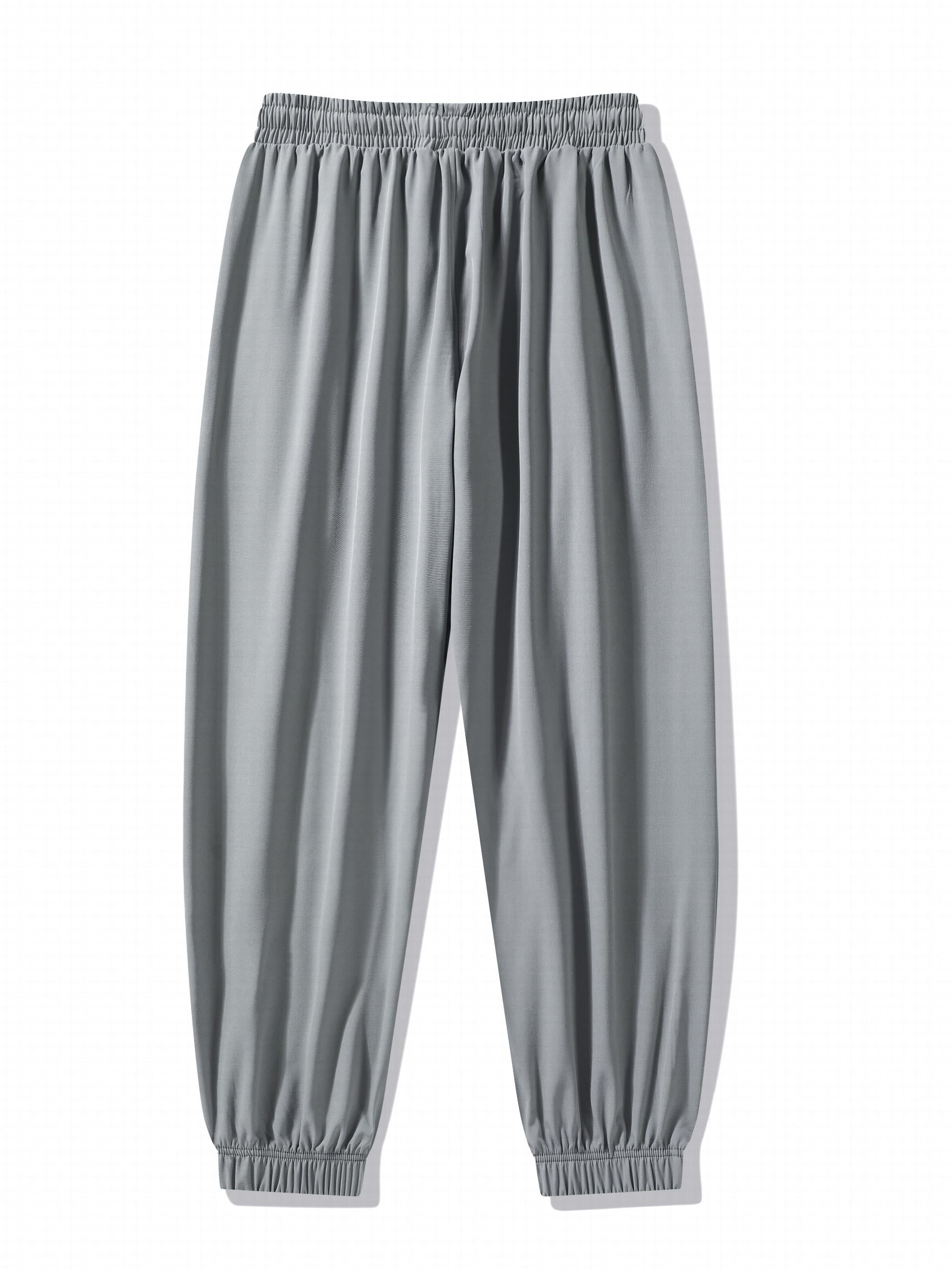 Men's Drawstring Plain Loose Jogger Pants Comfy Casual Light Trousers