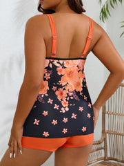 Women's Plus Floral Print Tankini Set