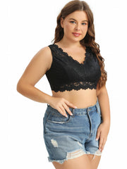 Floral Lace Wide Strap Hook & Eye Bralette