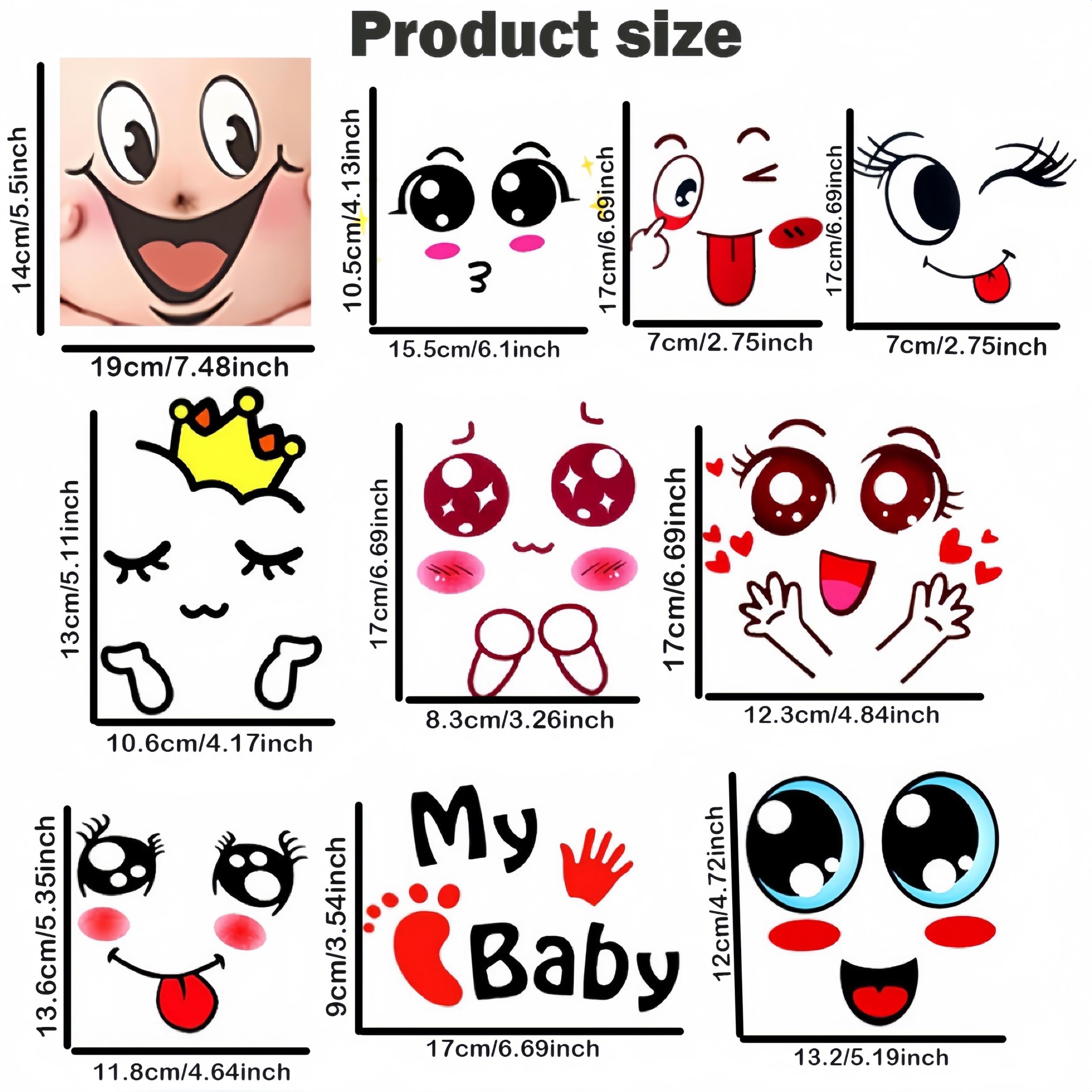 Maternity Pregnancy Belly Stickers Humorous Facial Expressions Photo Props