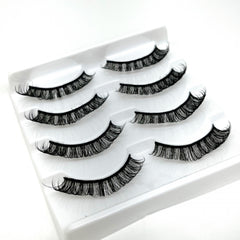 4 Pairs D Curling 12mm False Eyelashes Natural Look Thick Wispy Lashes