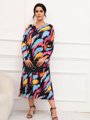 Brush Print Long Sleeve Nightdress