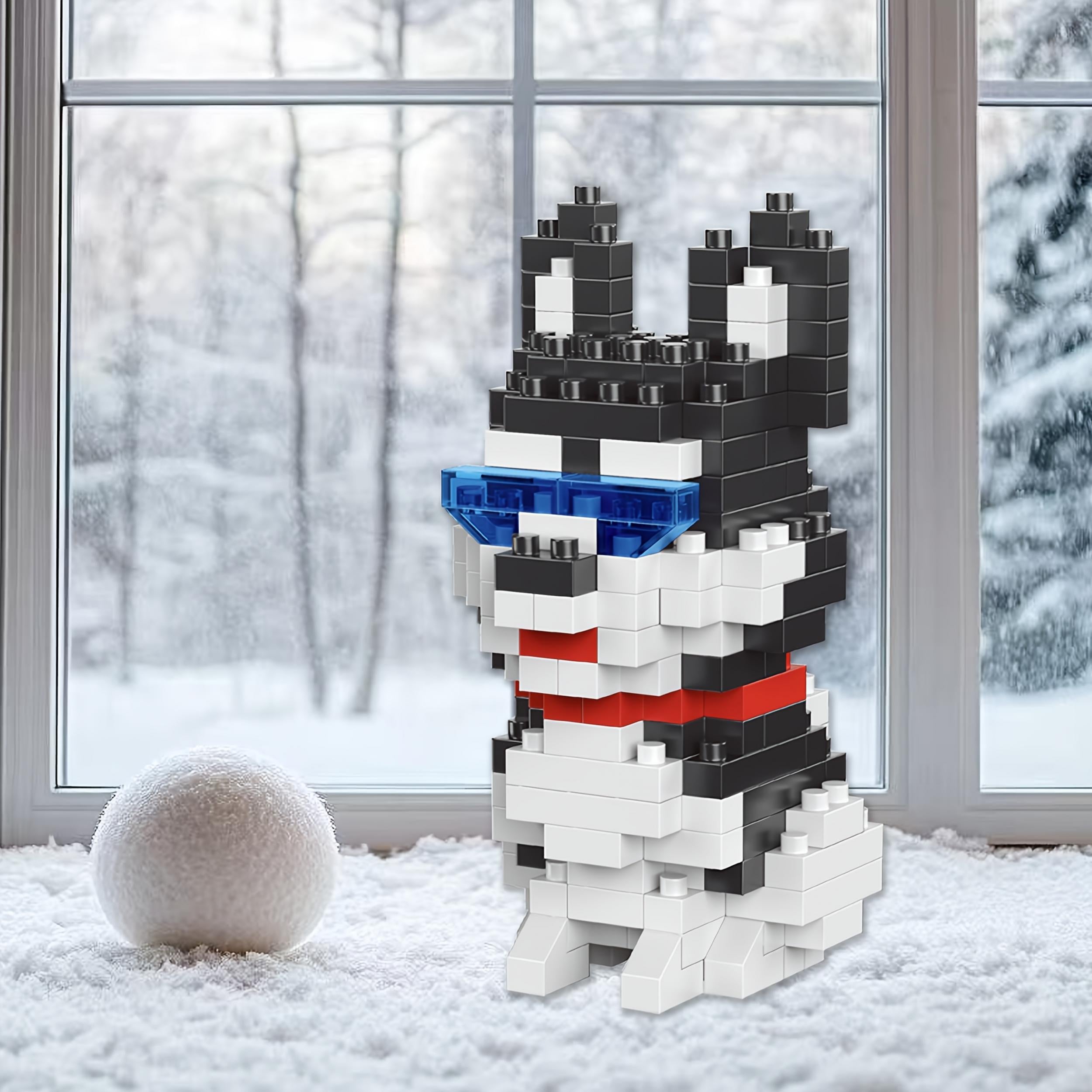 3D Dog Block Model Set - Husky & Pug - Artistic Display