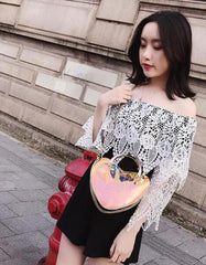 Flashy Laser Jelly Bag Mini Chain Beach Women's Bag