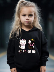 Yinyang Kitty Print 2pcs Girls Outfits For Sports
