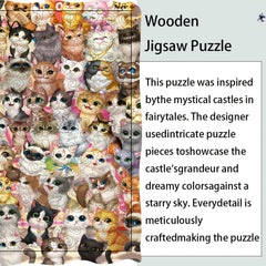 Cat Wooden Puzzle Two Piece Set Educational Jigsaw Toy