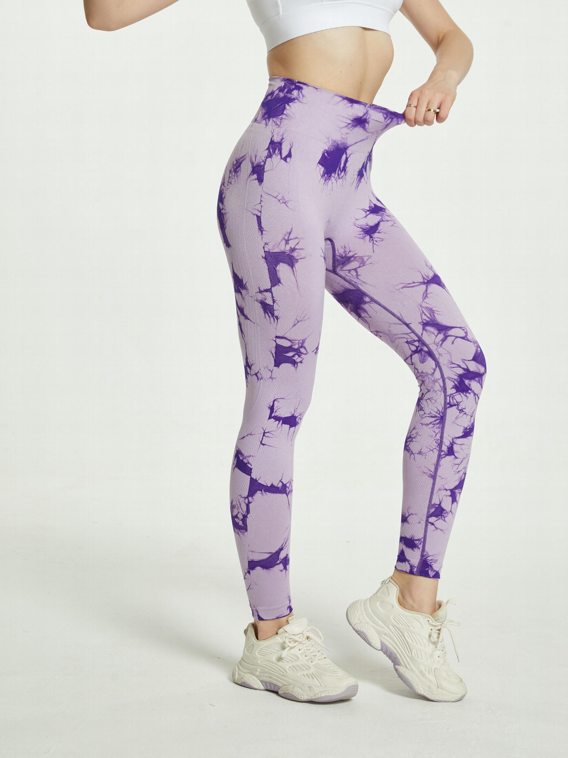 Tie Dye High Strech Sports Leggings High Waist Yoga Running Tight Pants