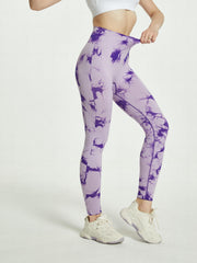 Tie Dye High Strech Sports Leggings High Waist Yoga Running Tight Pants