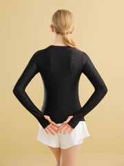 Women's Solid Long Sleeve Workout T Shirt with Thumb Holes