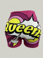 Polka Dot Print High Stretch Slim Shorts Women's Clothing