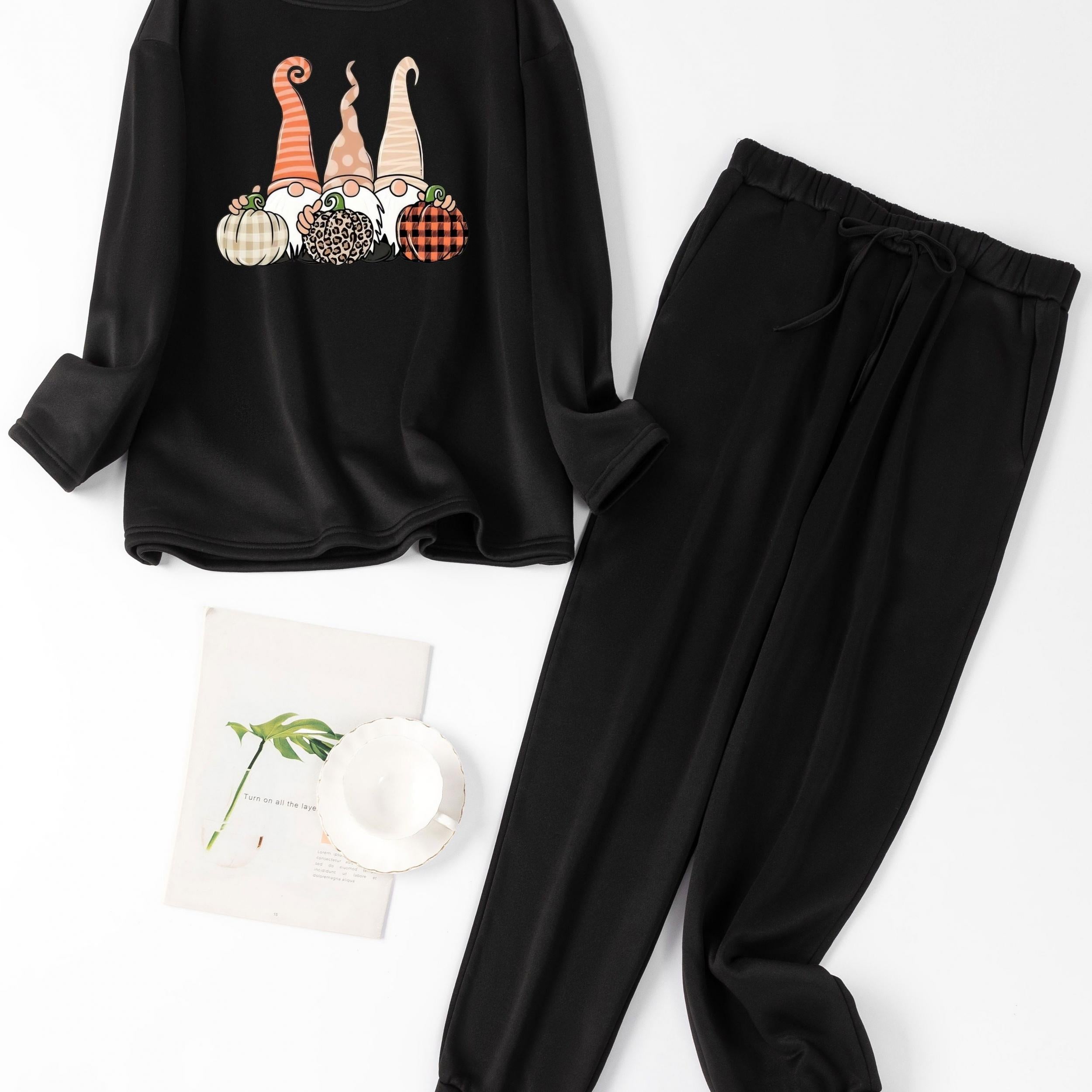 Women's Plus Christmas Dwarf Lounge Set
