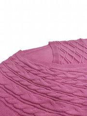 Cable Knit Wrap Cross V Neck Jumper